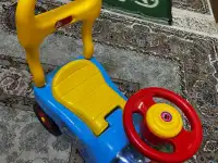 Машинка каталка детская Толокар, прозрачный капот, с мишкой, фотография 4