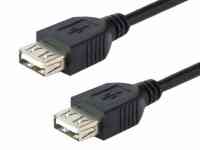 Кабель USB папа-мама (0,5m) черный, фотография 2
