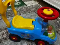 Машинка каталка детская Толокар, прозрачный капот, с мишкой, фотография 3