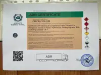 ADR sertifikat, АДР (ДОПОГ), хавфли юкларни ташиш сертификати, фотография 3