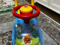 Машинка каталка детская Толокар, прозрачный капот, с мишкой, фотография 2