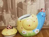 Продается керамическая улитка шкатулка для интерьера, фотография 2