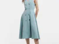 Платье женское, летнее на запах, повседневное праздничное, миди,хлопок, фотография 3