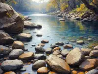 Река в горном лесу. автор: Рашидходжаев Аскар