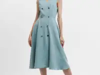 Платье женское, летнее на запах, повседневное праздничное, миди,хлопок, фотография 2