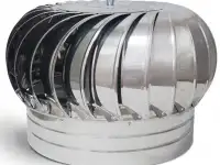 Дефлектор воздуховода D воздух.: от 50 до 1000 мм, D цилинд.: от 75 до 1120 мм, h: от 170 до 1700 мм