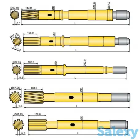 Хвостовик аналог Atlas Copco COP 4050, 4050ME, COP 4050MEX, фотография 1