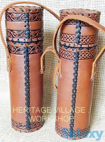 Кожаный тубус ручной работы., фотография 2