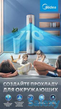 Колонный кондиционер Midea FSTYA YA ROUND Inverter - 24, фотография 1
