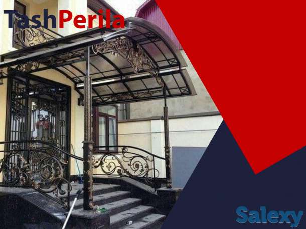 Современные классические кованые железные перила, металлическ, фотография 6