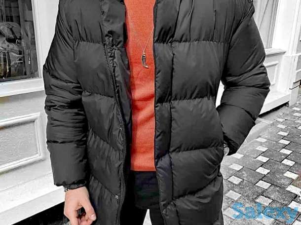 Куртка удлиненная хайповая мужская стильная на молнии чёрный, фотография 3