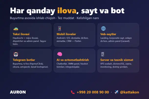 Taksi ilovasi, mobil ilovalar, saytlar va Telegram botlar yaratamiz, фотография 3