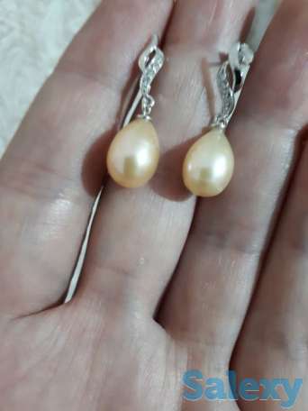 Жемчужные серьги из серебра 925 пробы!, фотография 6