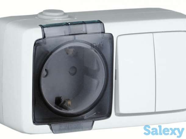 Ультратонкие розетки и выключатели открытой установки степень защиты IP44 от HEGEL, фотография 8