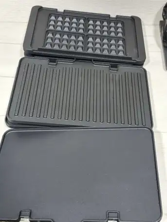 Мульти гриль 9  2000 ВТ 2 пластины гриль 2  плоские пластины 2 пластины для вафель  БУ Цена окончательная, фотография 1