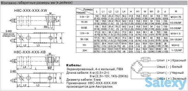 H8C - балочный тензометрический датчик на сдвиг, фотография 2