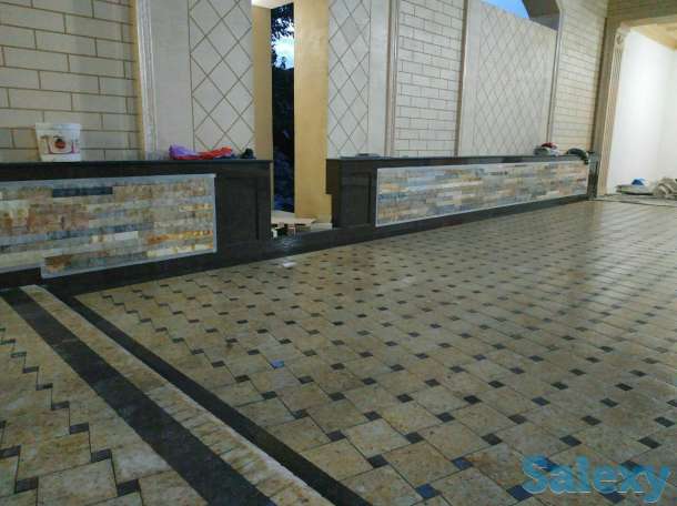 Брусчатка, укладка брусчатки, цоколь, фасад, фотография 1