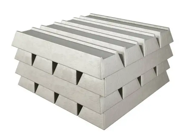 Цинк в чушках, Размер: 25х25х200; 50х200х230; 50х200х400 мм, Марка: Ц0А; Ц0..., ГОСТ 3640.-94; ГОСТ 194 24.-74..., фотография 1