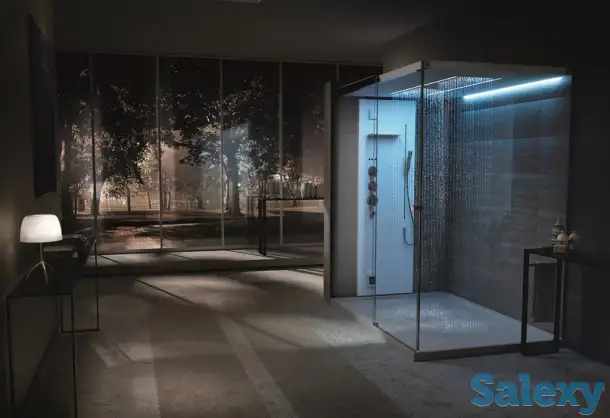 Душевые кабины из толстого прочного каленного стекла. Современные душевқе кабины и перегородки для ванной. Тел, фотография 4