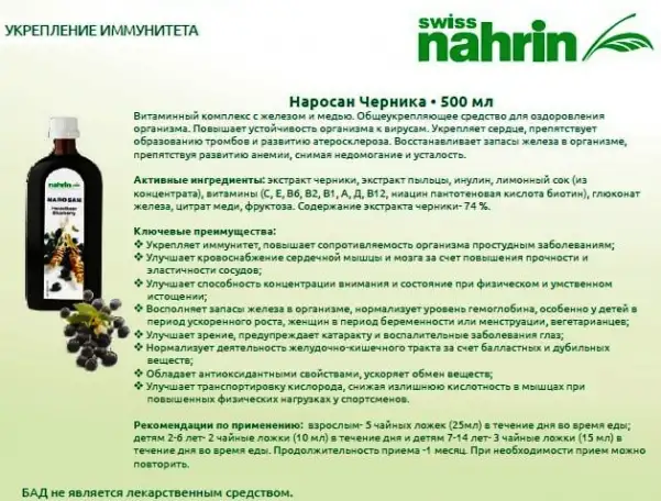 Наросан Черника Swiss Nahrin, Швейцария, фотография 2