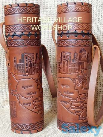 Кожаный тубус ручной работы., фотография 1