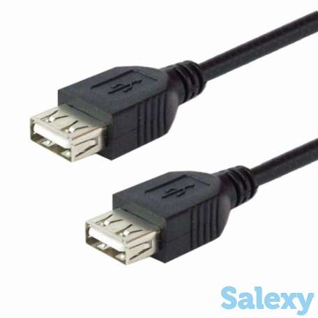 Кабель USB папа-мама (0,5m) черный, фотография 2
