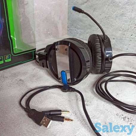 Игровые наушники с микрофоном для ПК, доставка есть, фотография 1