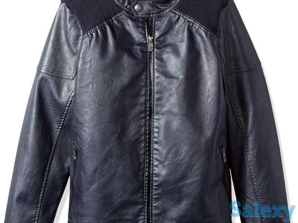 Мужская куртка темно-синего цвета. Сшита из качественной эко-кожа. Из США, фотография 1