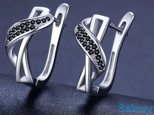Красивые серьги из серебра 925 пробы, фотография 3