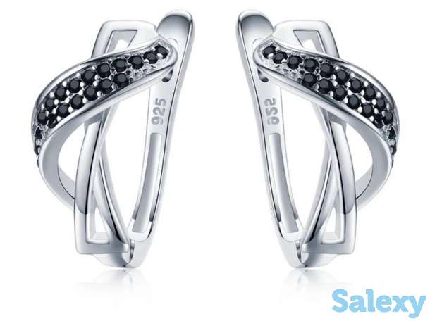 Красивые серьги из серебра 925 пробы, фотография 1