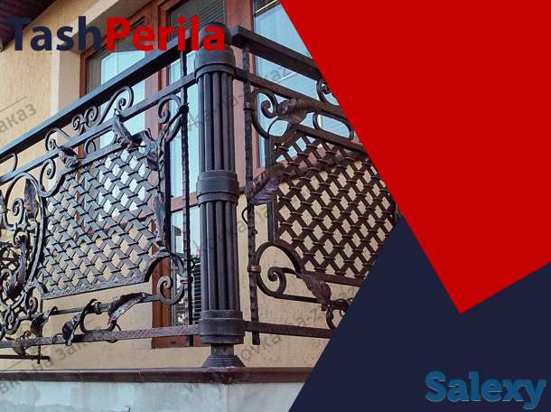 Современные классические кованые железные перила, металлическ, фотография 5