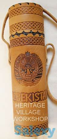 Кожаный тубус ручной работы., фотография 8