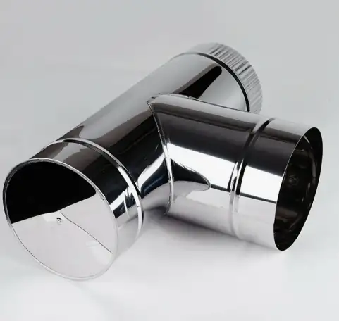 Дымоход тройник 150 мм, s 0,5-1 мм, Марка: AISI 430; AISI 316, фотография 1