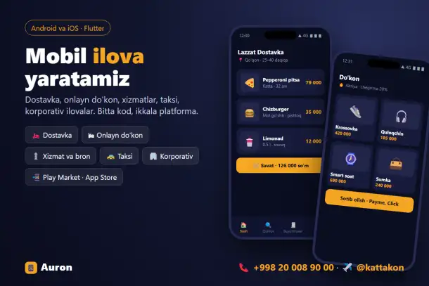 Mobil ilova yaratamiz: dostavka, dokon, xizmatlar (Android va iOS), фотография 1