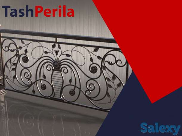 Перила кованые для уличной лестницы в ташкенте на заказ, фотография 2