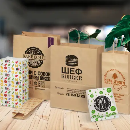 КРАФТ ПАКЕТ УПАКОВКА БУМАЖНЫЙ ПАКЕТ ФЛЕКСОПЕЧАТЬ БУМАЖНОЙ ПРОДУКЦИИ, фотография 1