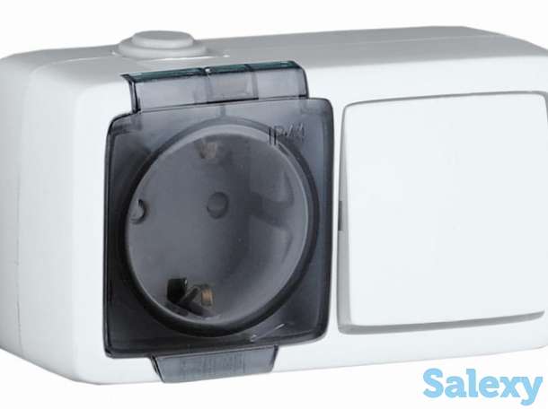 Ультратонкие розетки и выключатели открытой установки степень защиты IP44 от HEGEL, фотография 7