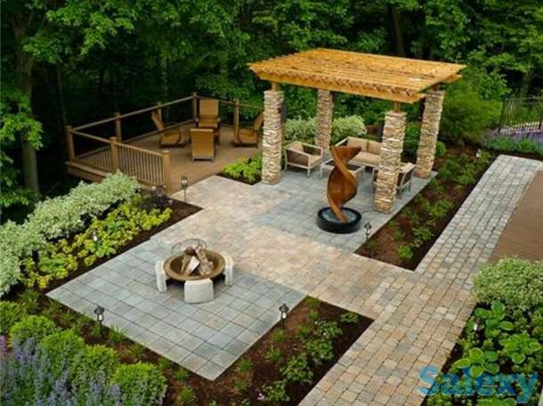 Дизайн экстерьера ландшафтный дизайн, беседки из массива летние кухни, фотография 1