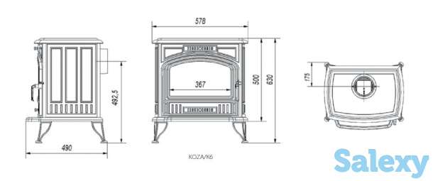 Дровяная печь koza k 6 kratki в Ташкенте, Узбекистане камин, топка, pech, kamin, ideasvet, фотография 7