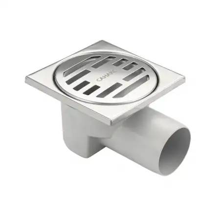 Трап пластиковый с гидрозатвором, D 40-110 мм, Размер решетки: 150х150; 120х120; 100х100... мм, фотография 1