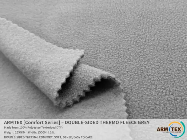 ARMTEX Серия Комфорт  Двусторонний Термофлис  OMI СЕРЫЙ  Это оригинальный образец ткани от ARMTEX. Не перепрода, фотография 1