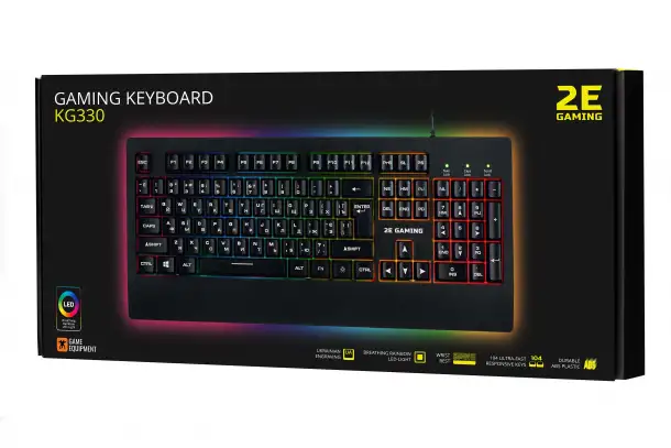 Клавиатура мембранная 2E GAMING KG330 104key, фотография 2