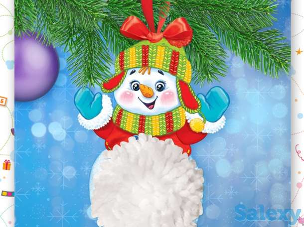 Елочная игрушка из помпона 