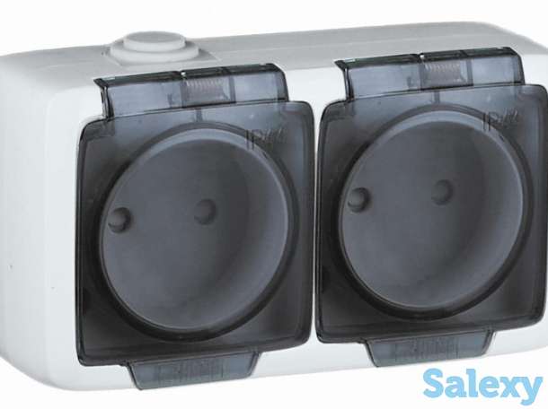 Ультратонкие розетки и выключатели открытой установки степень защиты IP44 от HEGEL, фотография 5