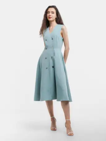 Платье женское, летнее на запах, повседневное праздничное, миди,хлопок, фотография 3