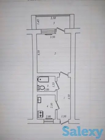 Однокомнатная кирпич 1 этаж 34 квм галерейка, Сергели-2, фотография 1