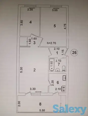 продаю свою 3х ,в кирпичном доме. Актепа Чиланзар, Актепе 38, фотография 1