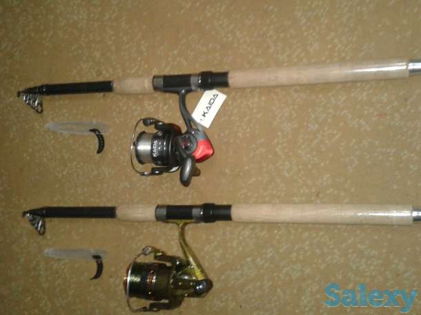 Карбоновые удилища с катушками и леской, фотография 1
