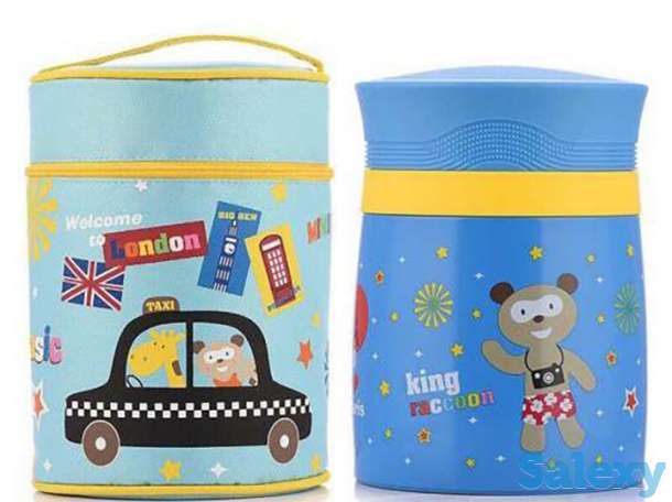 Термосы для еды . В комплект входят: чехол, ложка и вилка., фотография 1