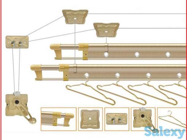 Manual clothes drying rack, фотография 5